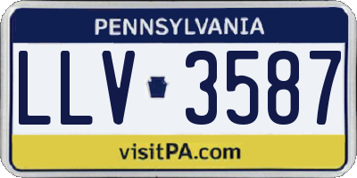 PA license plate LLV3587