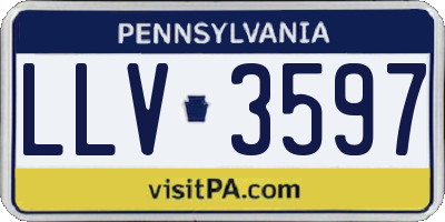 PA license plate LLV3597