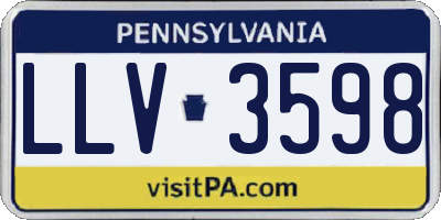 PA license plate LLV3598