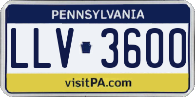 PA license plate LLV3600