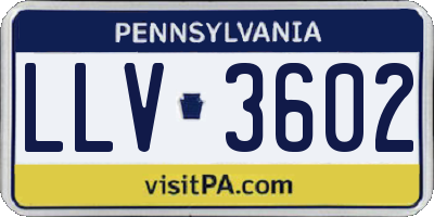PA license plate LLV3602