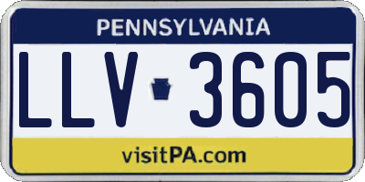 PA license plate LLV3605