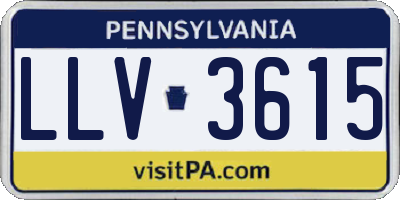 PA license plate LLV3615