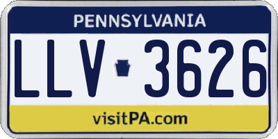 PA license plate LLV3626
