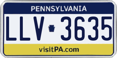 PA license plate LLV3635