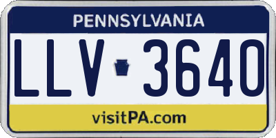 PA license plate LLV3640