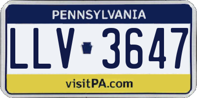 PA license plate LLV3647