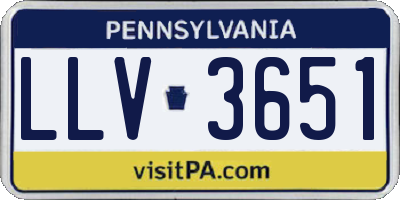 PA license plate LLV3651