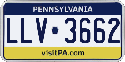 PA license plate LLV3662