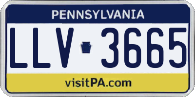PA license plate LLV3665