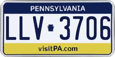 PA license plate LLV3706