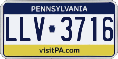 PA license plate LLV3716