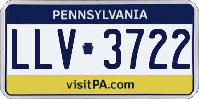 PA license plate LLV3722