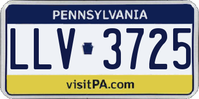 PA license plate LLV3725