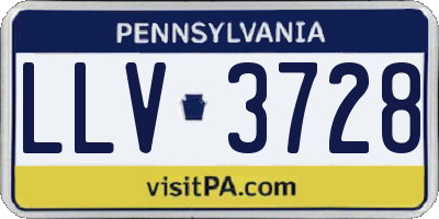 PA license plate LLV3728