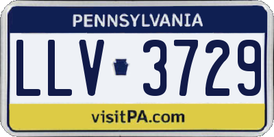 PA license plate LLV3729