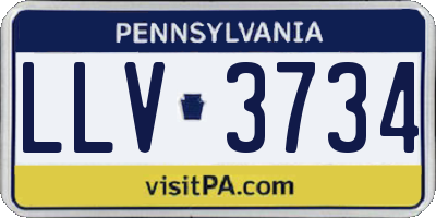PA license plate LLV3734