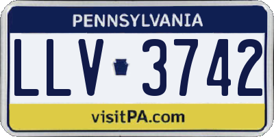PA license plate LLV3742