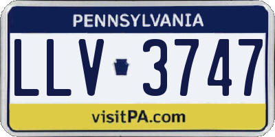PA license plate LLV3747
