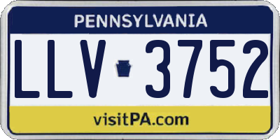 PA license plate LLV3752