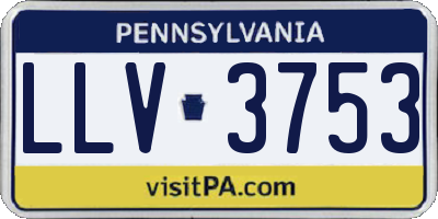 PA license plate LLV3753