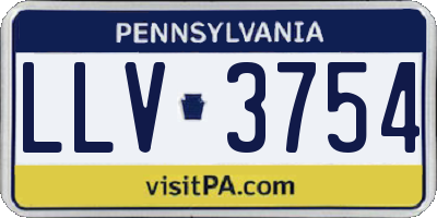 PA license plate LLV3754