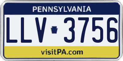 PA license plate LLV3756