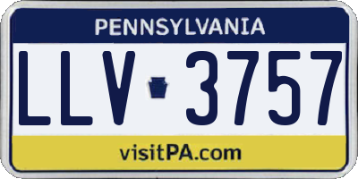 PA license plate LLV3757