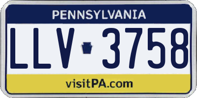 PA license plate LLV3758