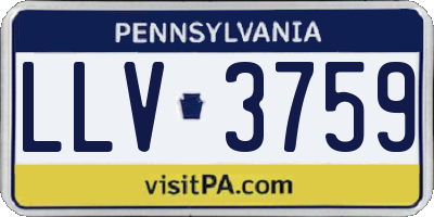 PA license plate LLV3759