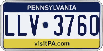 PA license plate LLV3760
