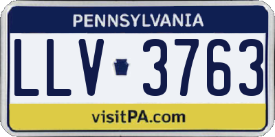 PA license plate LLV3763