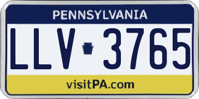 PA license plate LLV3765