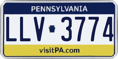 PA license plate LLV3774