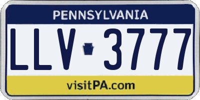 PA license plate LLV3777