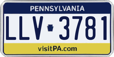 PA license plate LLV3781