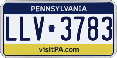 PA license plate LLV3783