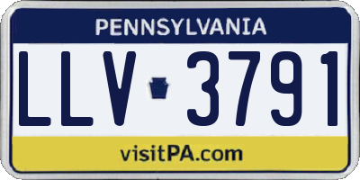 PA license plate LLV3791