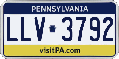 PA license plate LLV3792