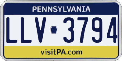 PA license plate LLV3794
