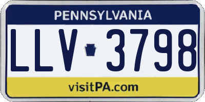 PA license plate LLV3798