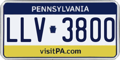 PA license plate LLV3800