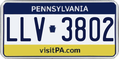 PA license plate LLV3802