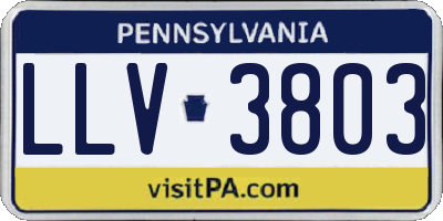 PA license plate LLV3803