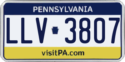 PA license plate LLV3807