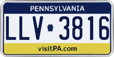 PA license plate LLV3816