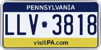PA license plate LLV3818