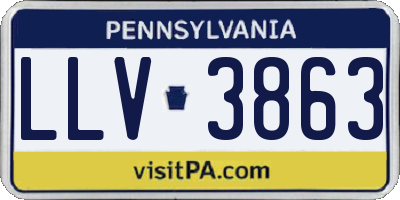 PA license plate LLV3863