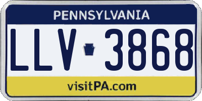 PA license plate LLV3868