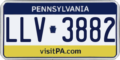 PA license plate LLV3882